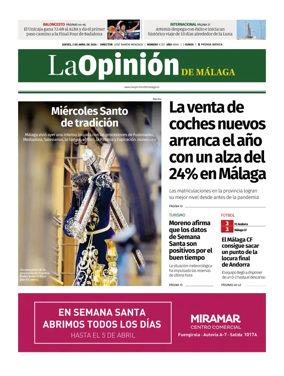 Cover of La Opinion de Malaga