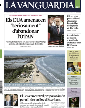 Cover of La Vanguardia (Catalonia - 1st edition)