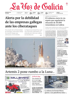 Cover of La Voz de Galicia (Lugo)