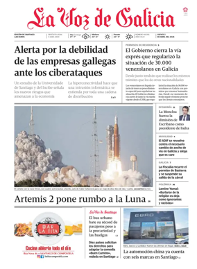 Cover of La Voz de Galicia (Santiago)