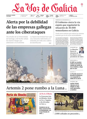 Cover of La Voz de Galicia (Viveiro)