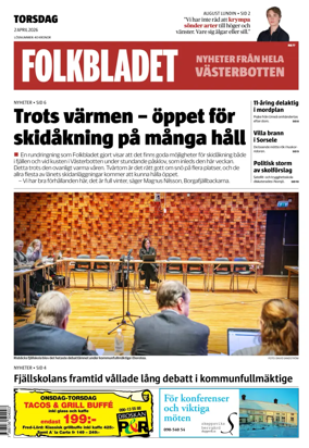 Cover of Folkbladet Vasterbotten