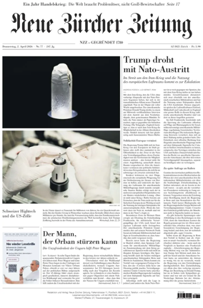 Cover of Neue Zurcher Zeitung
