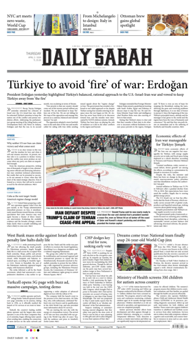 Cover of Daily Sabah (Turkey)