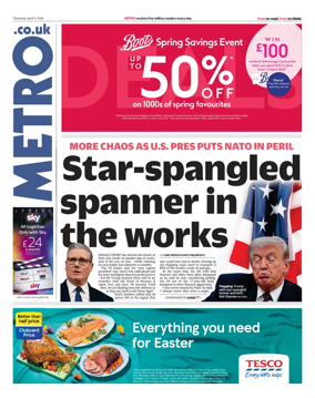 Cover of Metro (UK)