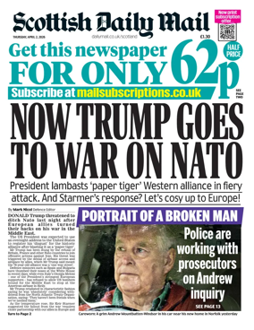 Cover of Scottish Daily Mail