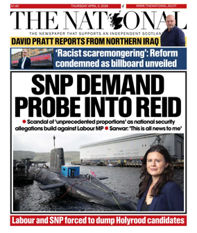 Cover of The National (Scotland)