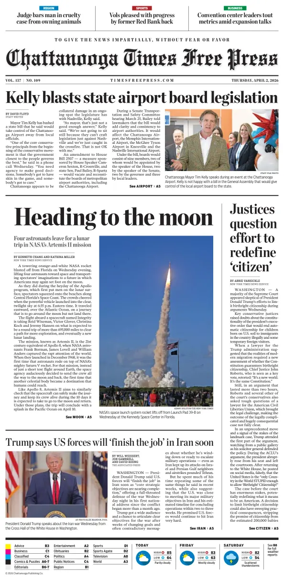 Cover of Chattanooga Times Free Press