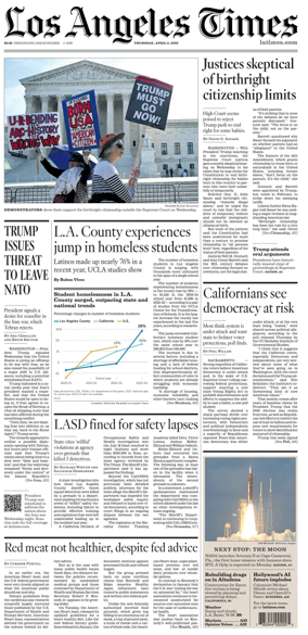 Cover of Los Angeles Times