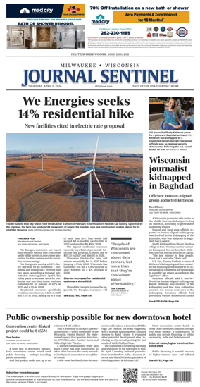 Cover of Milwaukee Journal Sentinel