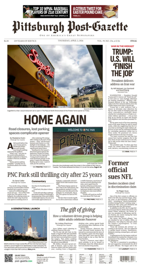 Cover of Pittsburgh Post-Gazette