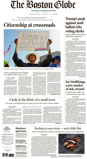 Cover of The Boston Globe