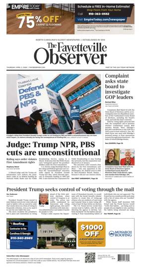 Cover of The Fayetteville Observer