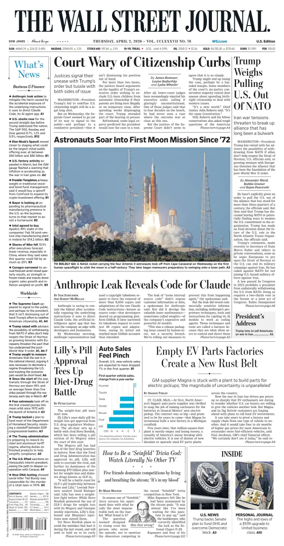 Cover of The Wall Street Journal