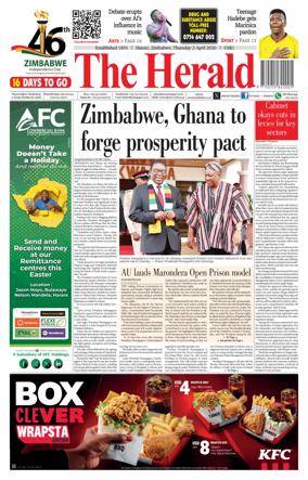 Cover of The Herald (Zimbabwe)