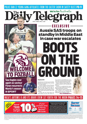 Cover of The Daily Telegraph (Sydney)