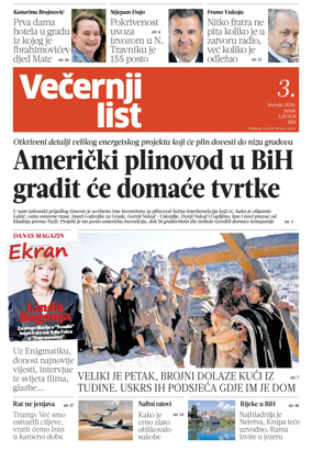 Cover of Vecernji list BiH