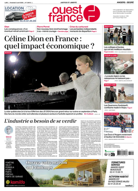 Cover of Ouest France (Angers / Segre)