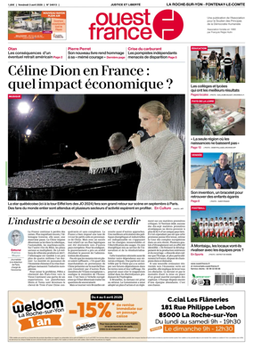 Cover of Ouest France (La Roche-sur-Yon - Fontenay-le-Comte)
