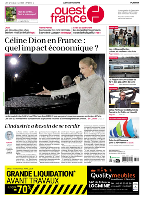 Cover of Ouest France (Pontivy)