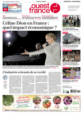 Cover of Ouest-France (Quimperle Concarneau)