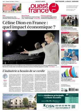 Cover of Ouest France (Saint-Nazaire La Baule Guerande)