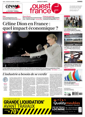 Cover of Ouest France (Vannes)