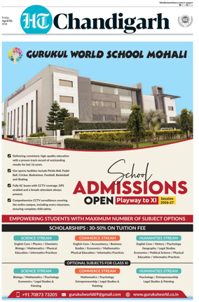 Cover of Hindustan Times (Chandigarh) - Live