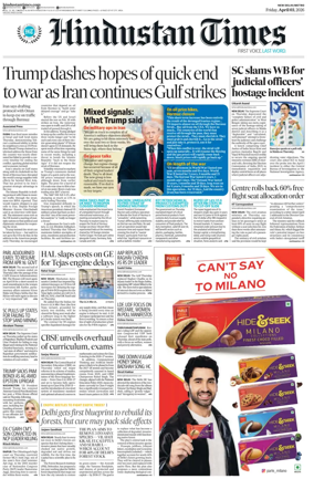 Cover of Hindustan Times (Delhi)