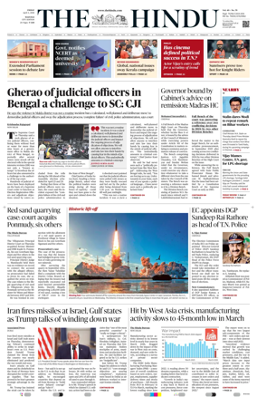 Cover of The Hindu (Madurai)