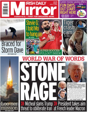 Cover of Irish Daily Mirror