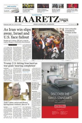Cover of Haaretz english edition (Friday)