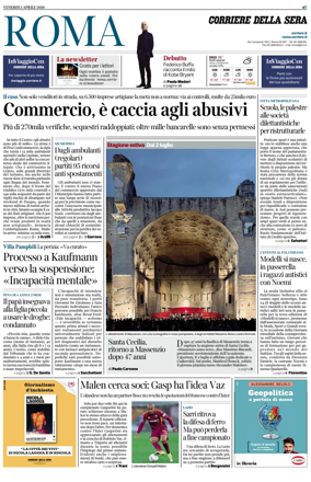 Cover of Corriere della Sera (Roma)