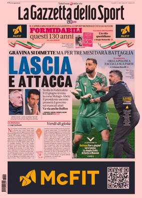 Cover of La Gazzetta dello Sport