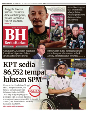Cover of Berita Harian