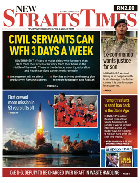 Cover of New Straits Times