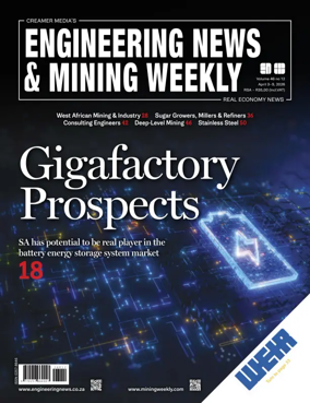 Cover of Engineering News and Mining Weekly