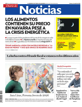 Cover of Diario de Noticias (Spain)