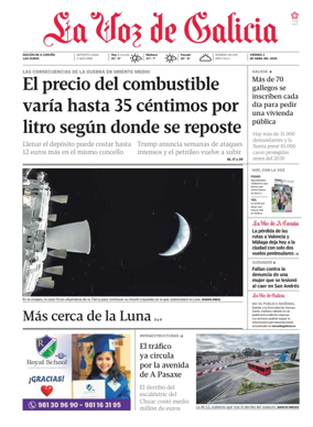 Cover of La Voz de Galicia (A Coruna)