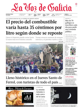 Cover of La Voz de Galicia (Ferrol)