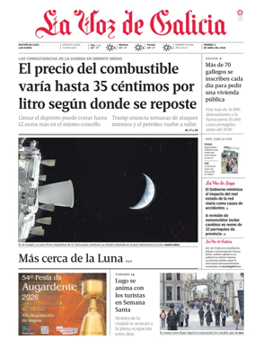 Cover of La Voz de Galicia (Lugo)