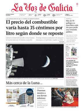 Cover of La Voz de Galicia (Ourense)
