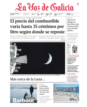 Cover of La Voz de Galicia (Pontevedra)