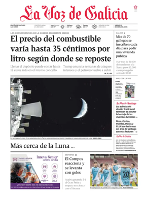 Cover of La Voz de Galicia (Santiago)