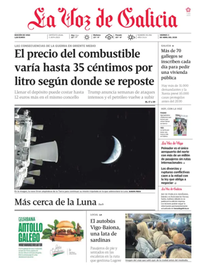 Cover of La Voz de Galicia (Vigo)