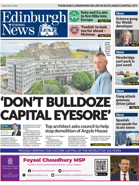 Cover of Edinburgh Evening News