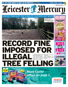 Cover of Leicester Mercury