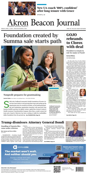 Cover of Akron Beacon Journal