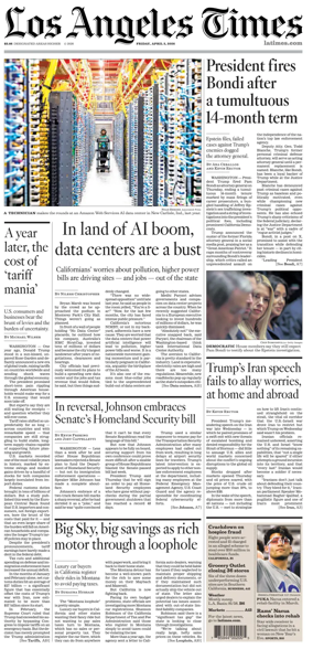 Cover of Los Angeles Times