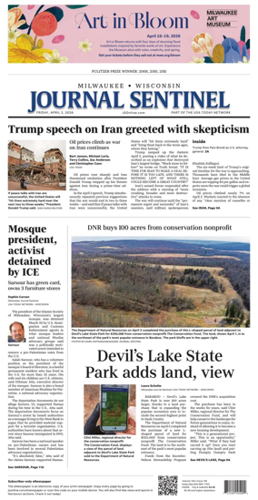 Cover of Milwaukee Journal Sentinel